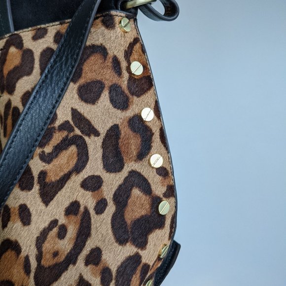 Aimee Kestenberg Leopard Haircalf Satchel Black - Picture 6 of 8